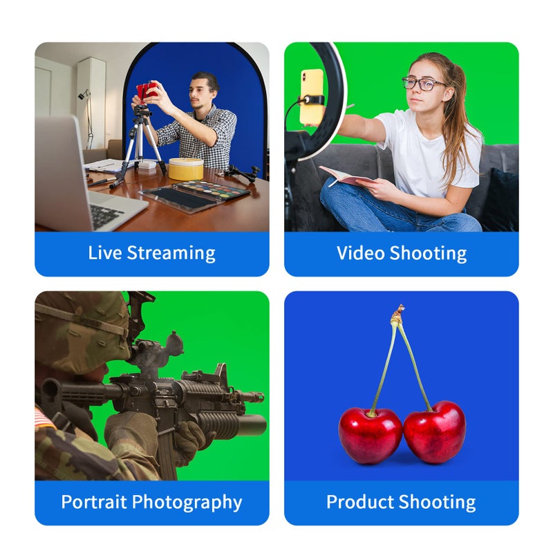 Selens 59x39.3 inches Green Screen Backdrop for Photography, 2-in-1 Collapsible Backdrop with Carry Bag for YouTube Videos Photo Studio Props - Image 3
